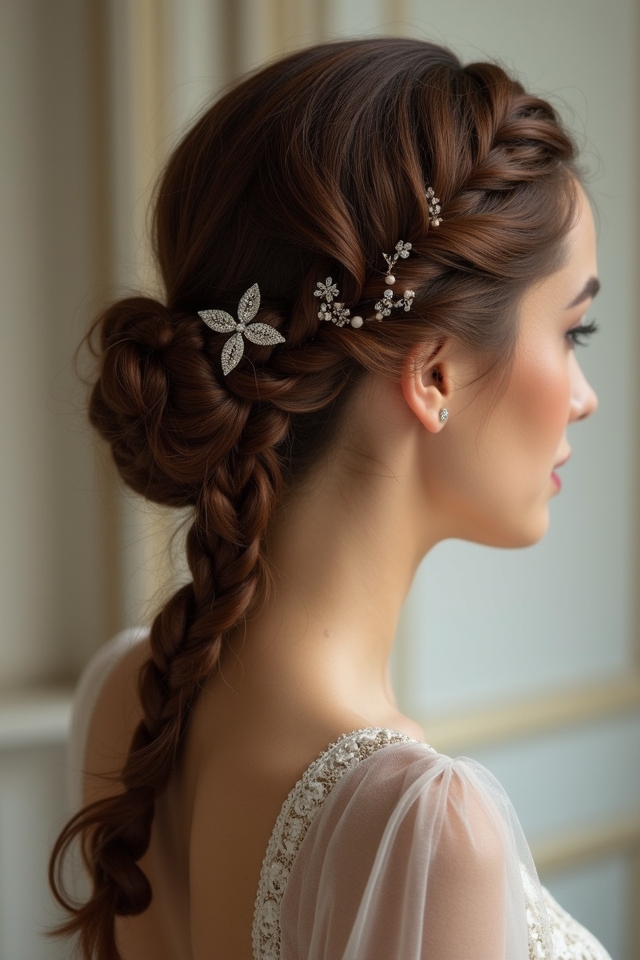 elegant dutch braid updo