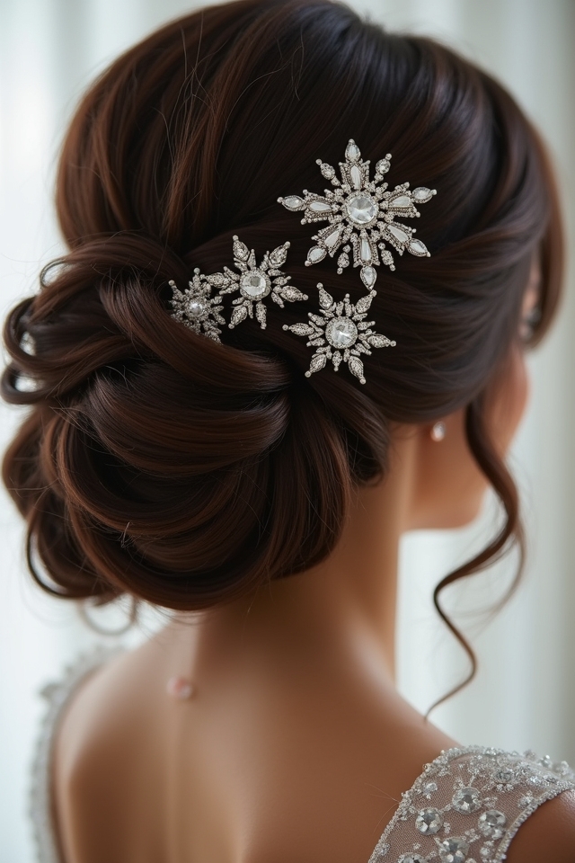 glittering hairpins elevate updos