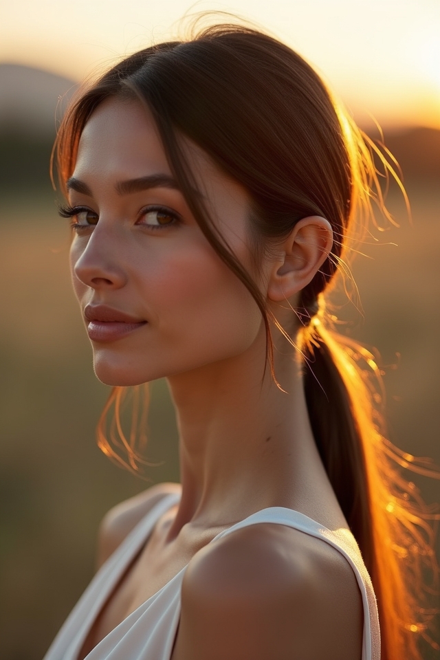 sleek low ponytail elegance